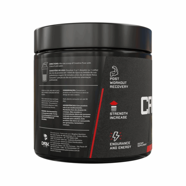 Creatina Pura Dark Lab SEM Glúten - 300g - Imagem 4