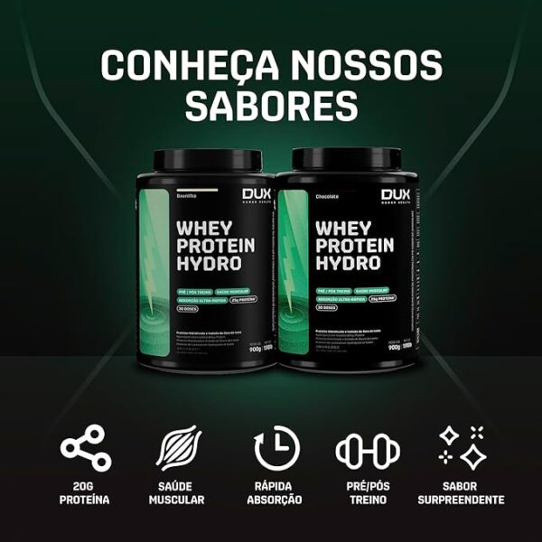 Whey Protein Hydro DUX Human Health - 900g (Sabor Chocolate) - Imagem 3