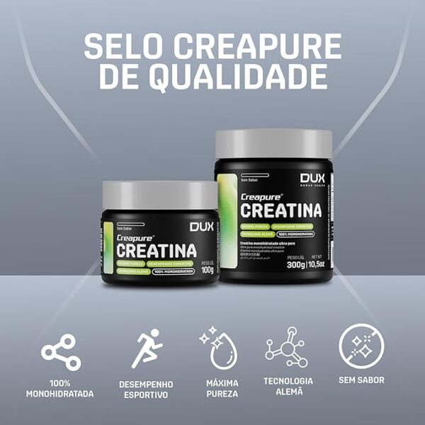 Creatina Monohidratada 100% DUX Human Health - 300g (Sem Sabor) - Imagem 4