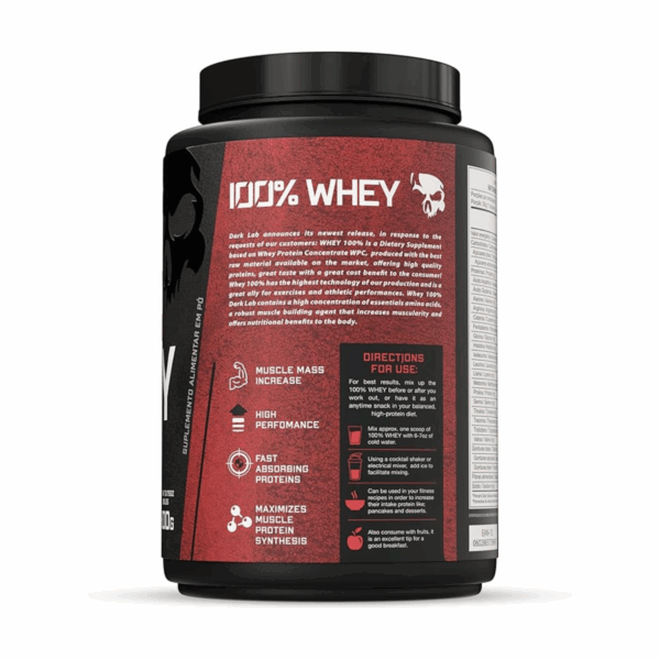 Whey Protein 100% Concentrado Dark Lab – 900g (Sabor Chocolate) - Imagem 3